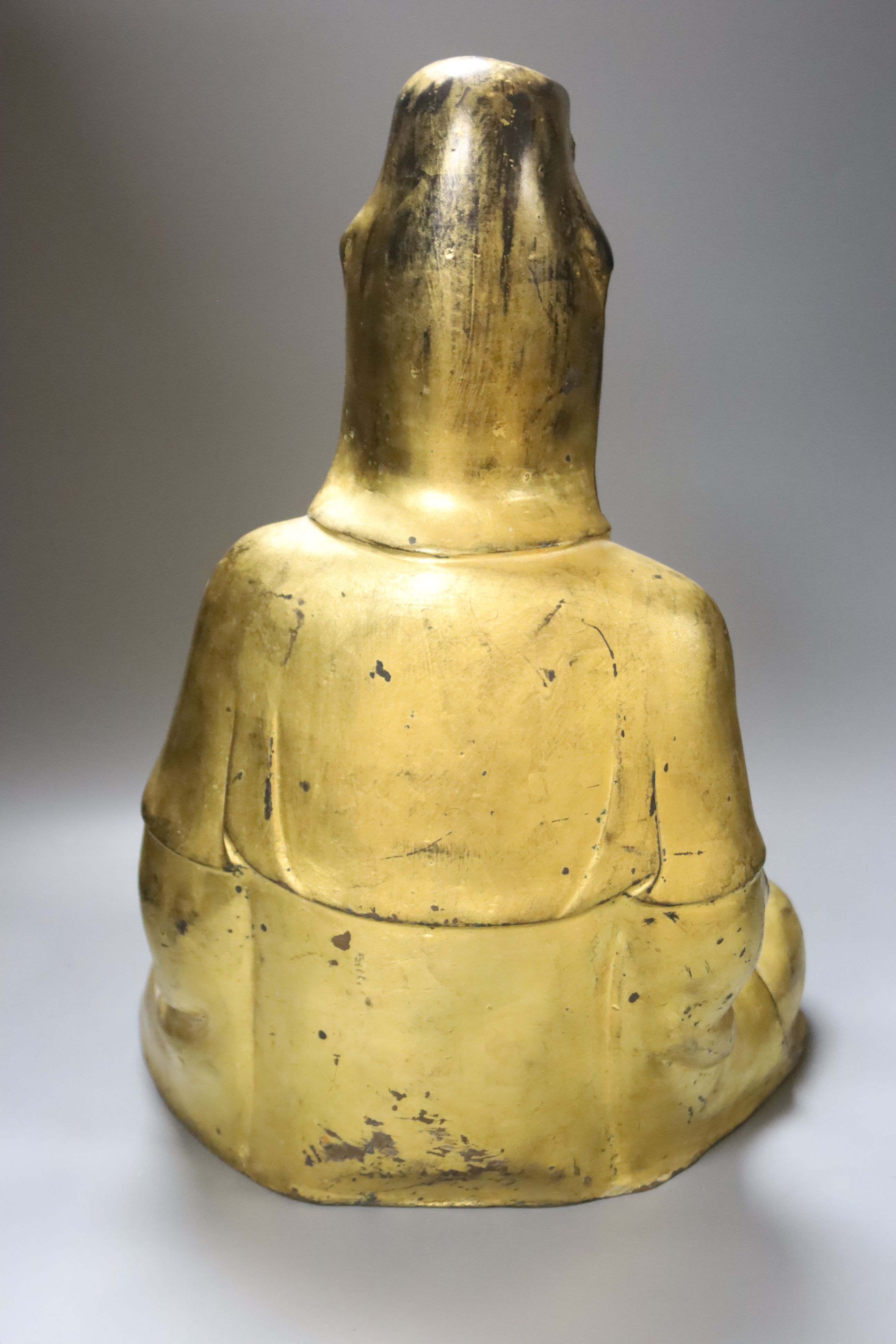 A large gilt bronze figure of Guanyin, height 44cm